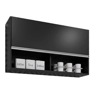 Armário de Cozinha Aéreo 100cm Basculante Mia Z34 Preto   - Mpozenato em Oferta na Shopee