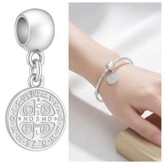 Berloque São Bento Prata 925 Pingente Medalha Cruz Banhado em Oferta na Shopee