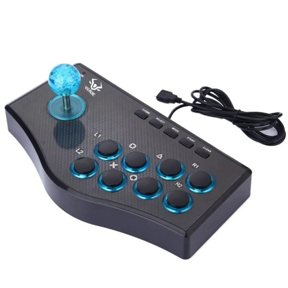 Retro Arcade Game Rocker Controller, joystick para PS2, PS3, PC, Smart TV, built-in vibrador