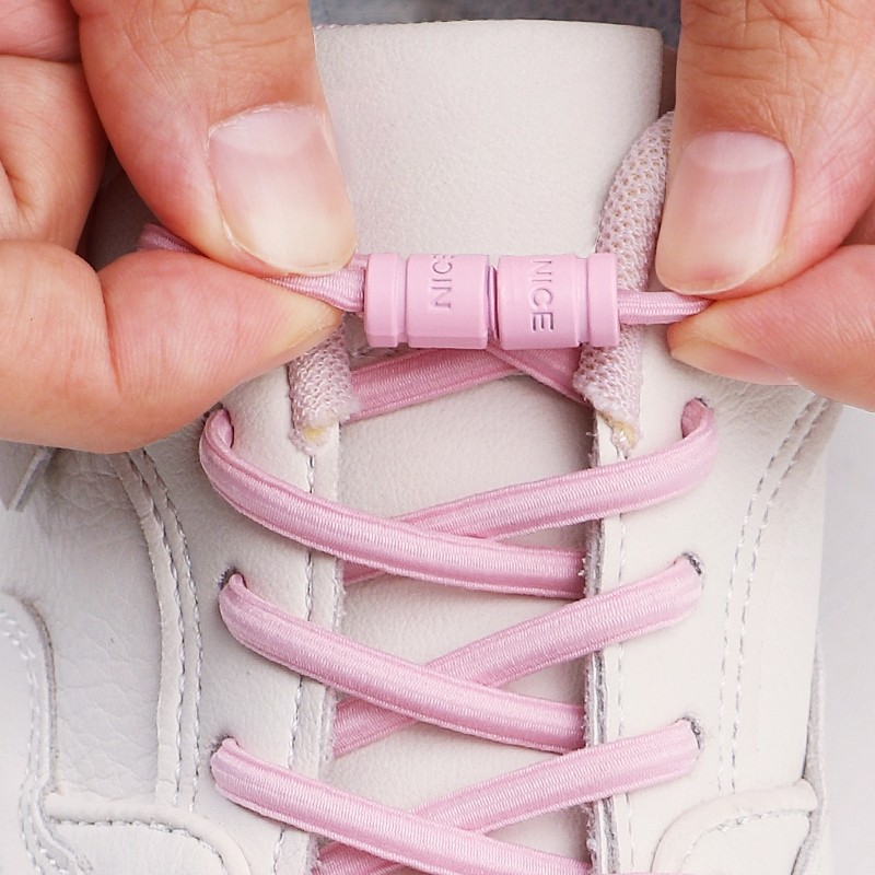 Novo 1 Par De Cadarços Elásticos Sem Laços Fivela De Metal Cadarço Tênis Sapato Plano Gravata Crianças Adultos Sapatos A