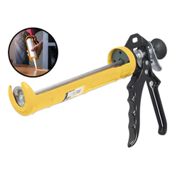 Aplicador de Silicone Profissional Amarelo e Preto para Cartuchos Vonder