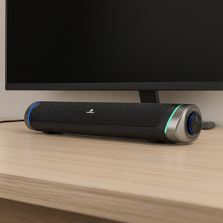 Sound Bar RGB 6W RMS com Entrada AUX Som Estéreo Compacto para PC Notebook TV em Oferta na Shopee