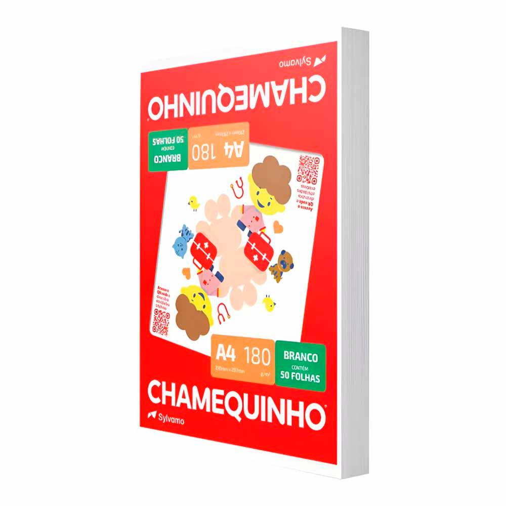 Papel Sulfite  A4 Branco 180g 210mmx297mm com 50 fls Chamequinho  Artesanato - Chamex em Oferta na Shopee