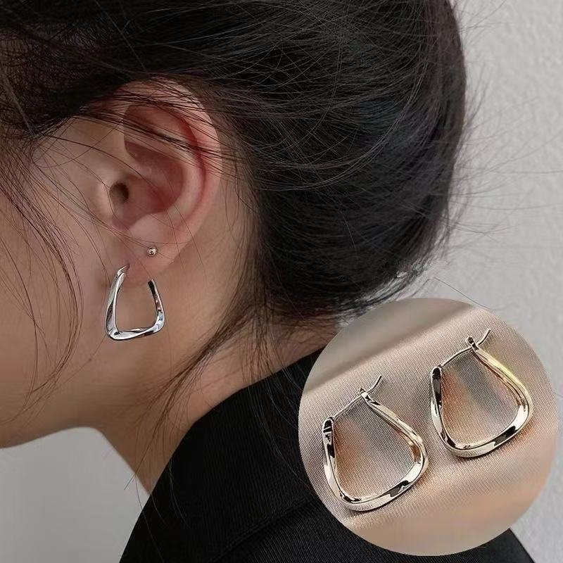 Brincos de Argola Quadrados Minimalistas Geométricos para Mulheres em banhado e ouro 18k e prata 925