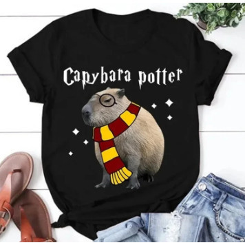 Camiseta Camisa Estampada  Masculina Blusa Feminina Harry Potter Capivara Simples 100% Algodão - Envio Rapido