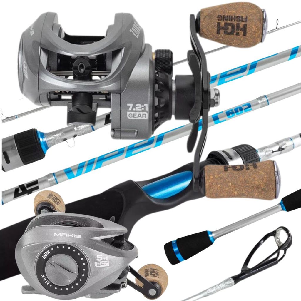 Kit Pesca Carretilha Makis Zaire Drag 9kg Vara Albatroz Viper 17lb Carb Pesca / Pesqueiro