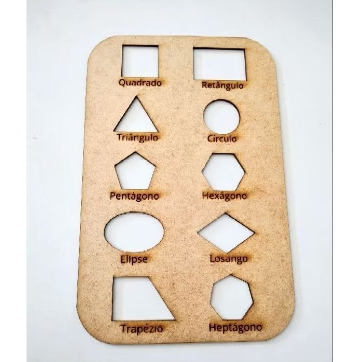 Brinquedo Pedagógico / Educativo Régua Formas Geométricas de Madeira em Oferta na Shopee