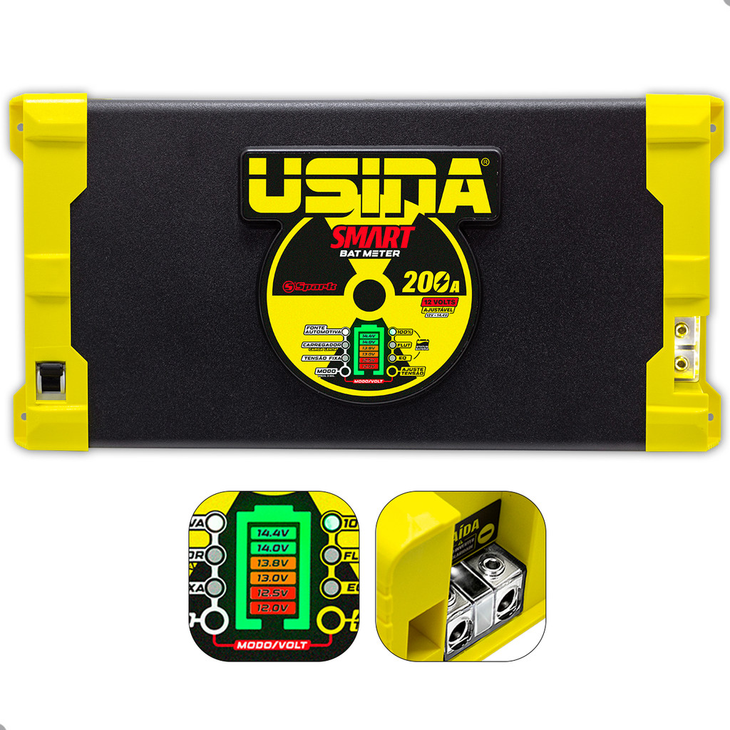Fonte Usina 200 Smart Battery Meter 2500w Bivolt Nova Lançamento com tensão ajustável de 12V a 14,4V em Oferta na Shopee