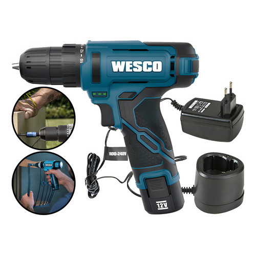 Parafusadeira/furadeira A Bateria 10mm 3/8 Pol Ws2556 Wesco Cor Azul