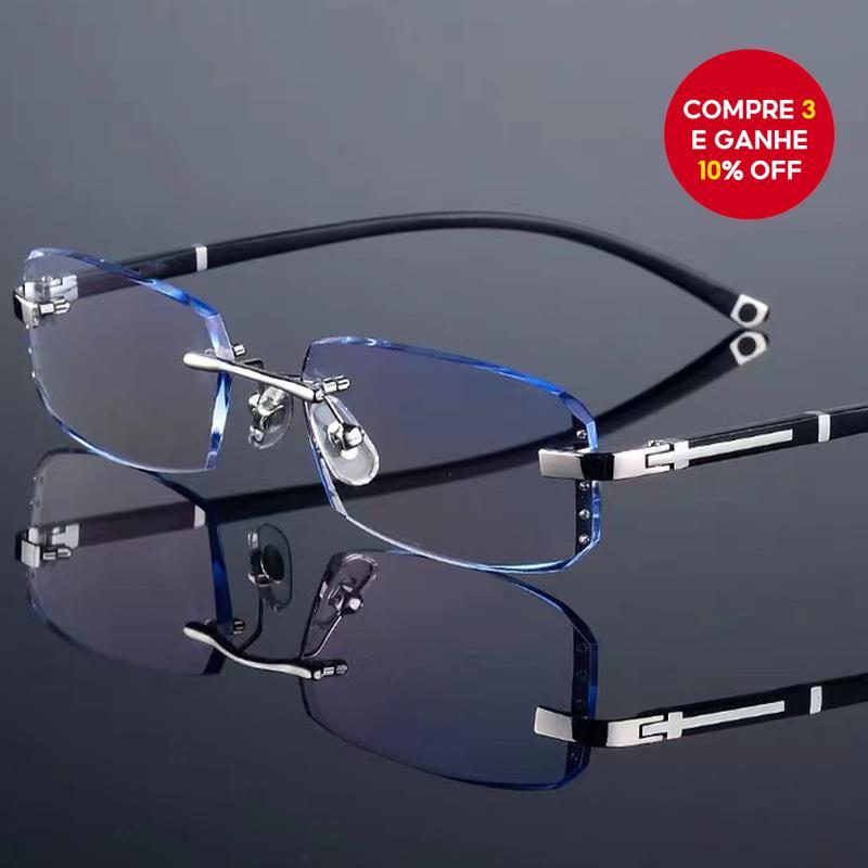 Óculos De Prescrição Sem Moldura Leitura De Metal Ultraleve Para Homens E Mulheres Negócios