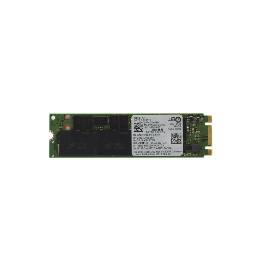 Dell 480 Gb Sata M.2 2280 6g Ssd Vn68h, Mtfddav480tga Verde
