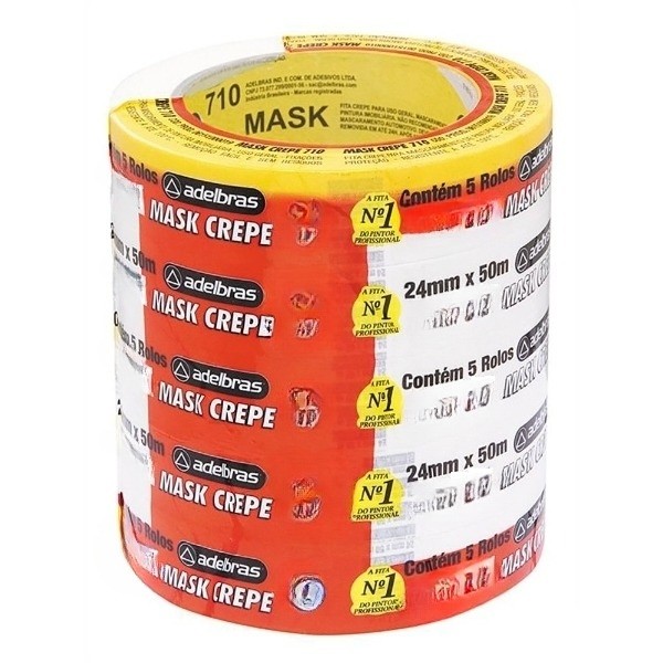 KIT FITA CREPE 710 MASK 24mm X 50 m C/ 05 ROLOS em Oferta na Shopee