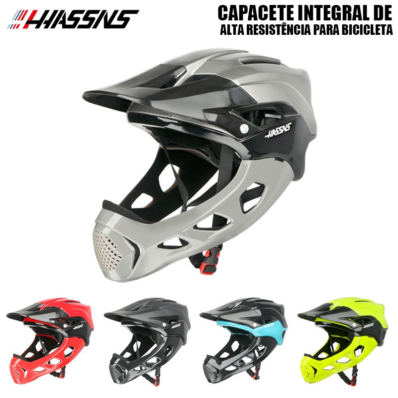 HASSNS Capacete MTB Downhill Full Face Removível com Ventilação Proteção Completa para Ciclismo de Montanha Adulto