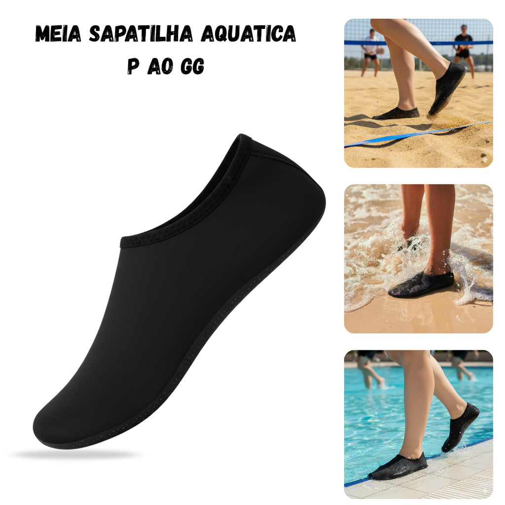 Meia Sapatilha Antiderrapante Hidroginástica Aquática Praia Piscina Pilates do 28 ao 46 em Oferta na Shopee