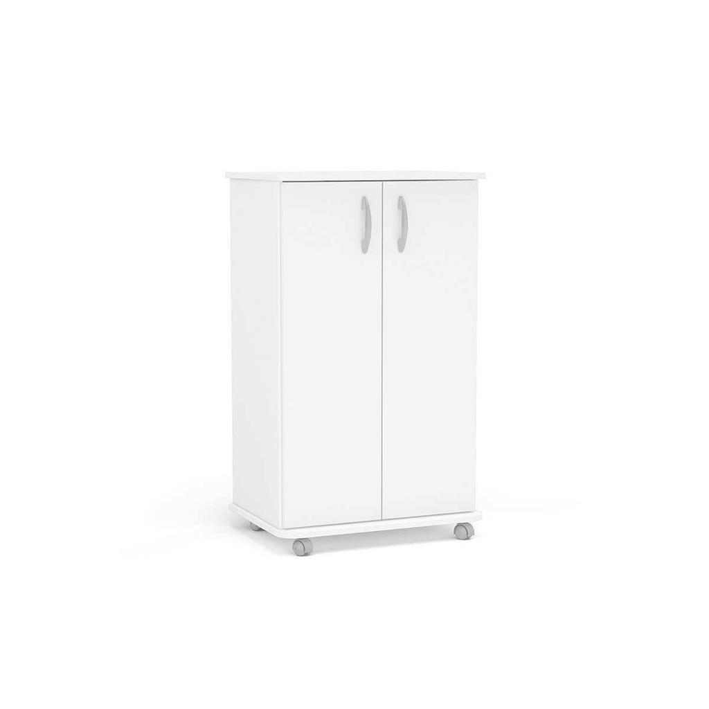 Balcão de Escritório Limeira 99 2 Portas c/ Rodízio Branco - Politorno