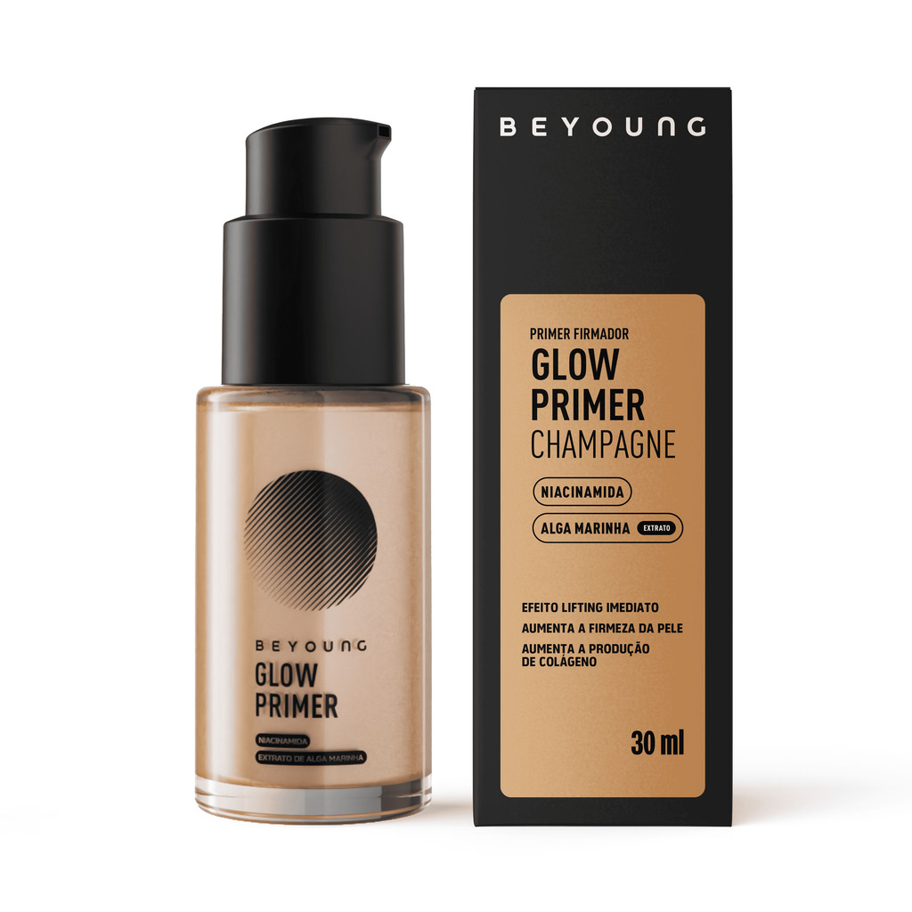 Beyoung Glow Primer Champagne Acabamento Iluminado Edição Limitada 30ml em Oferta na Shopee