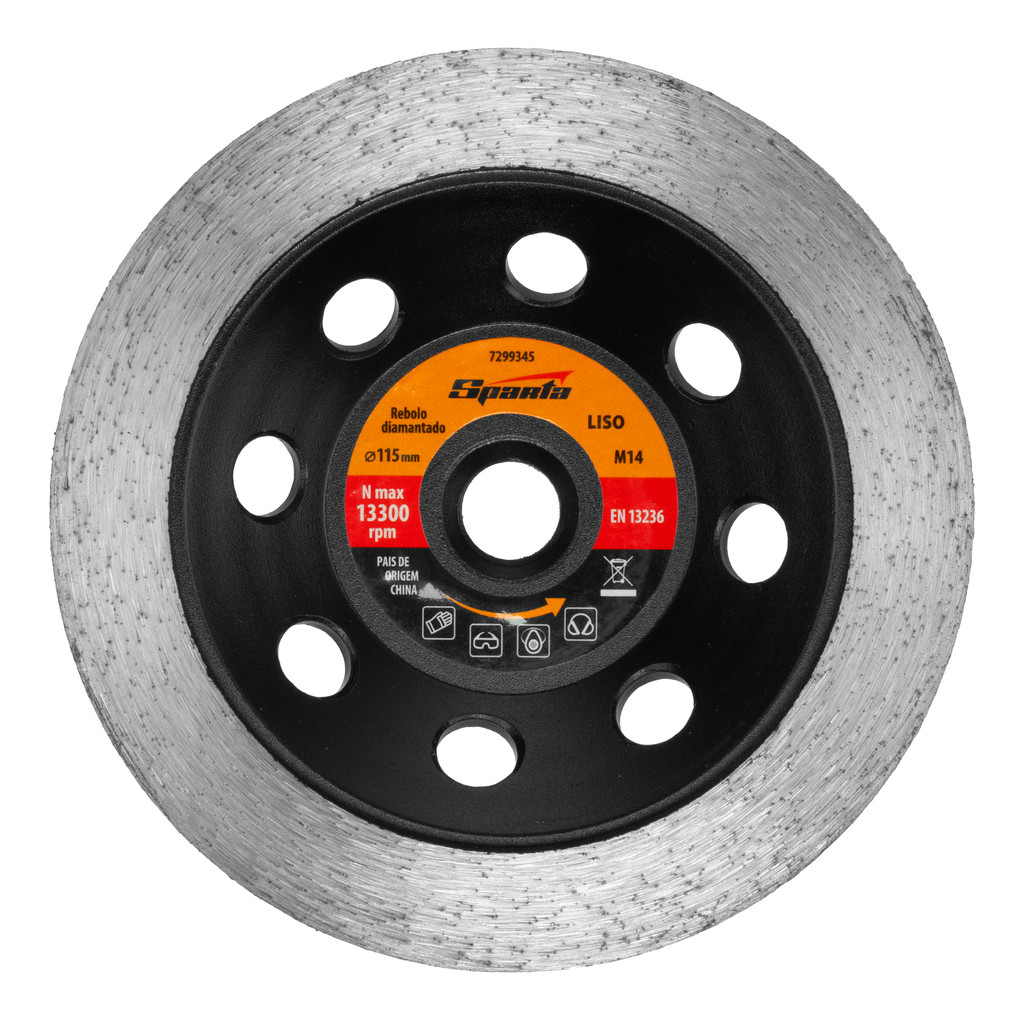 REBOLO CONTINUO DIAMANTADO MARMORE ROSCA M14 115MM SPARTA em Oferta na Shopee