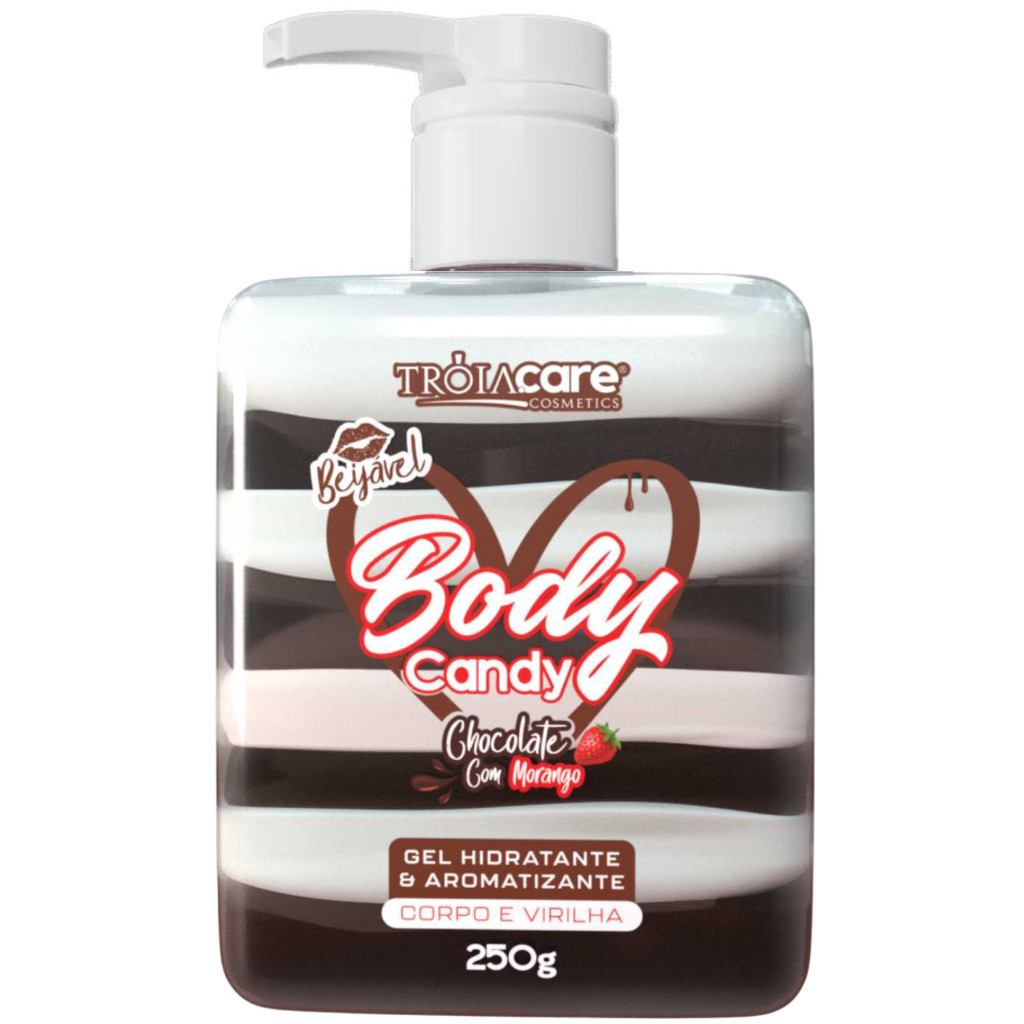 Body Candy Creme E Gel Aromatizante Beijável Chocolate Com Morago P/ Corpo E Virilha - Tróia Hair