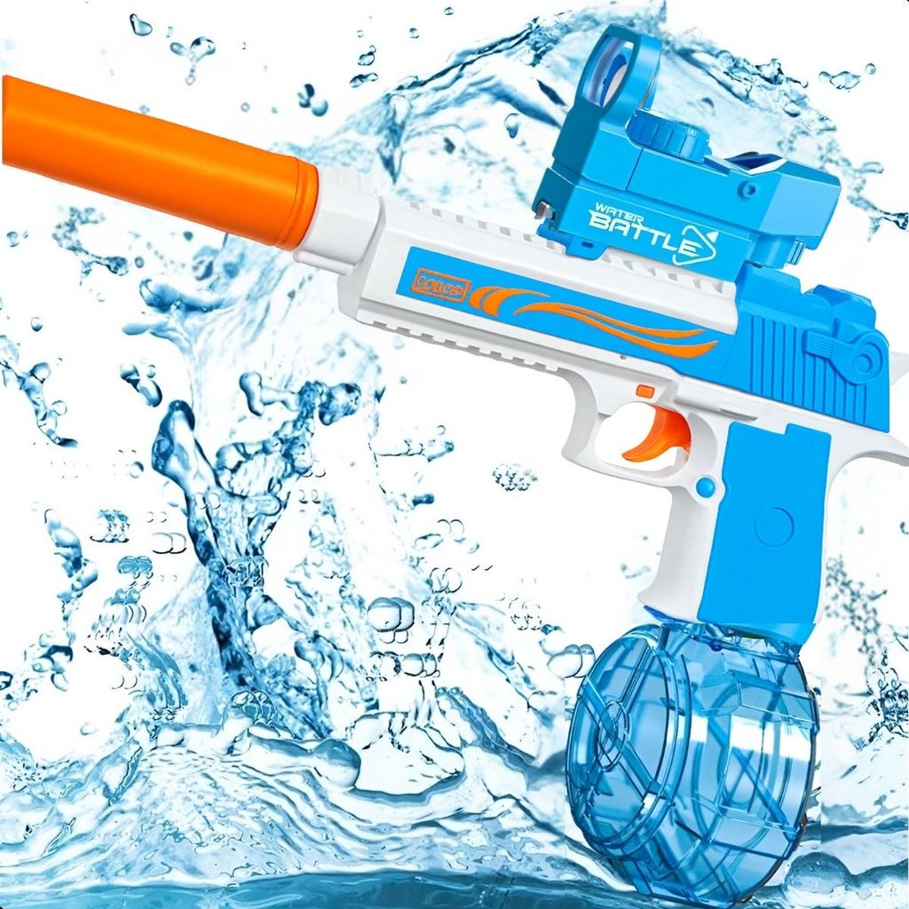Pistola de Água Elétrica Brinquedo Arminha Automática Praia Lançador Recarregável Piscina