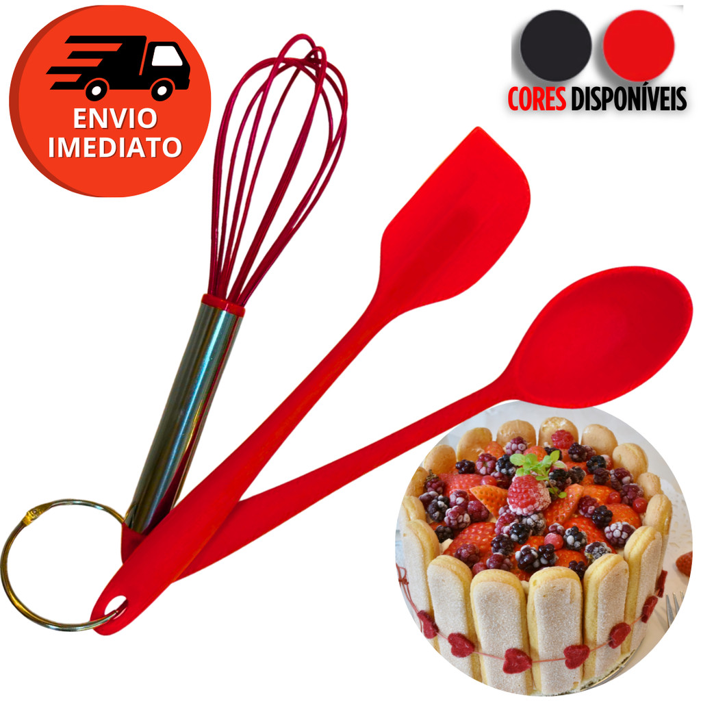 Kit Confeiteiro Em Silicone Espátula Pão Duro Fouet Colher Utensilios Cozinha Culinária Gourmet