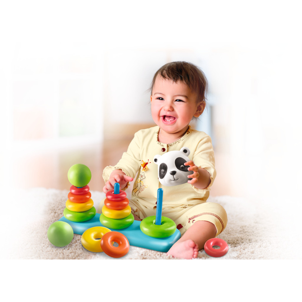 Jogo argolas Primeira Infancia Bebe Encaixe Monta Desmonta Ursinho Brinquedo criança pequena Plastico