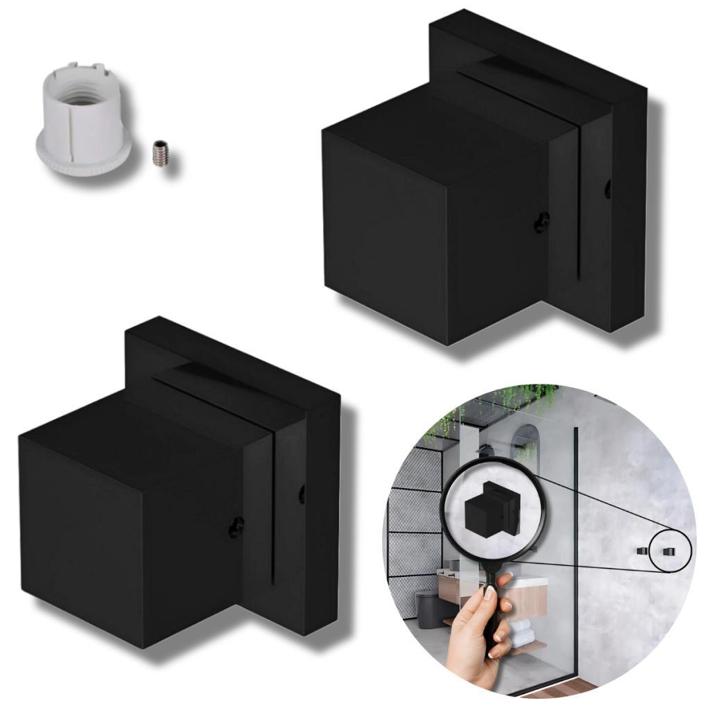 Kit 2 Acabamentos de Registro Quadrado Preto 100% Metal Alta Resistência Padrão Deca Casa e Banheiro em Oferta na Shopee