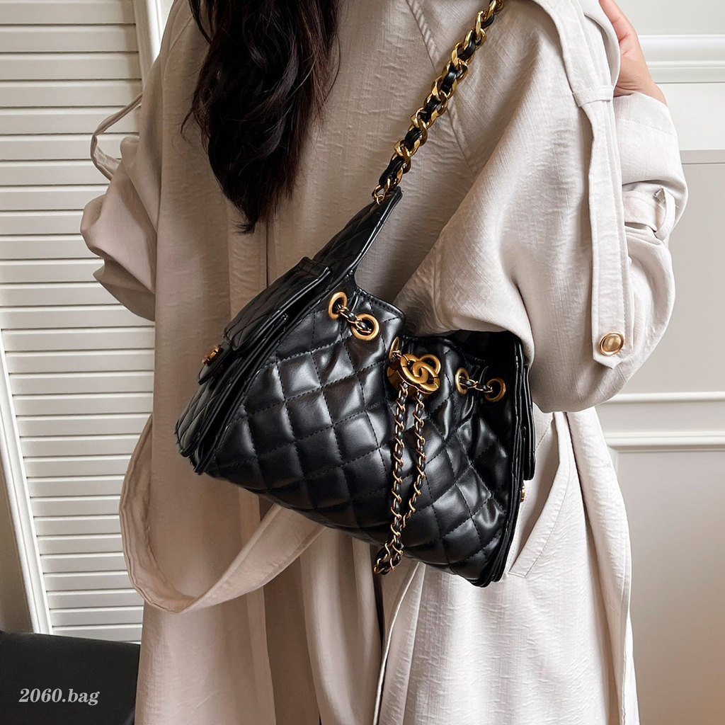 Losango corrente All-Match temperamento balde saco 2025 Xiaoxiang estilo outono inverno novo estilo feminino High-End ve em Oferta na Shopee