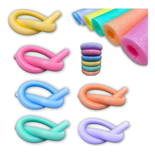 Kit 6 Boias Espaguete Macarrão Piscina Natação Flutuador Com Furo