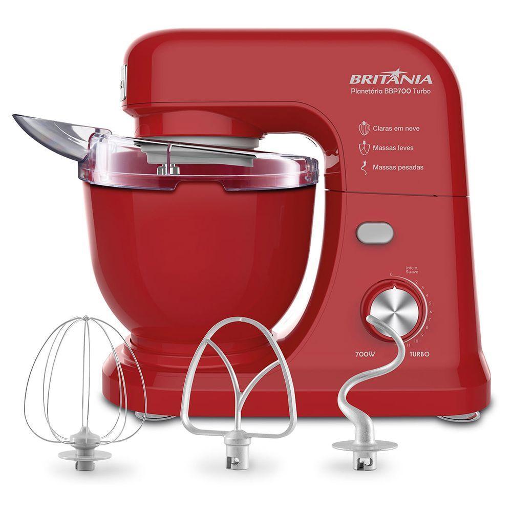 Batedeira Planetária Britânia BBP700V Turbo Vermelho 4L 110V