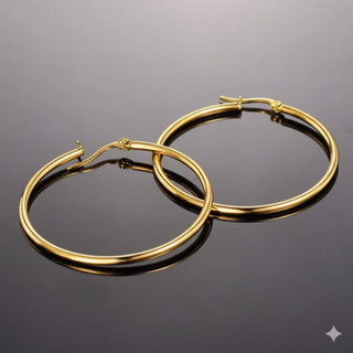 Brinco Argola Feminina 6cm Dourada Aço Cirúrgico 316L | Fio 2.5mm | Joia Hipoalergênica | Alta Qualidade em Oferta na Shopee