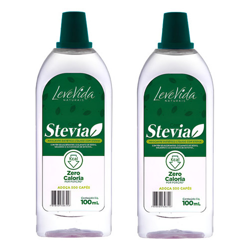 Kit 2x Adoçante Líquido Com Stevia 100ml Leve Vida em Oferta na Shopee