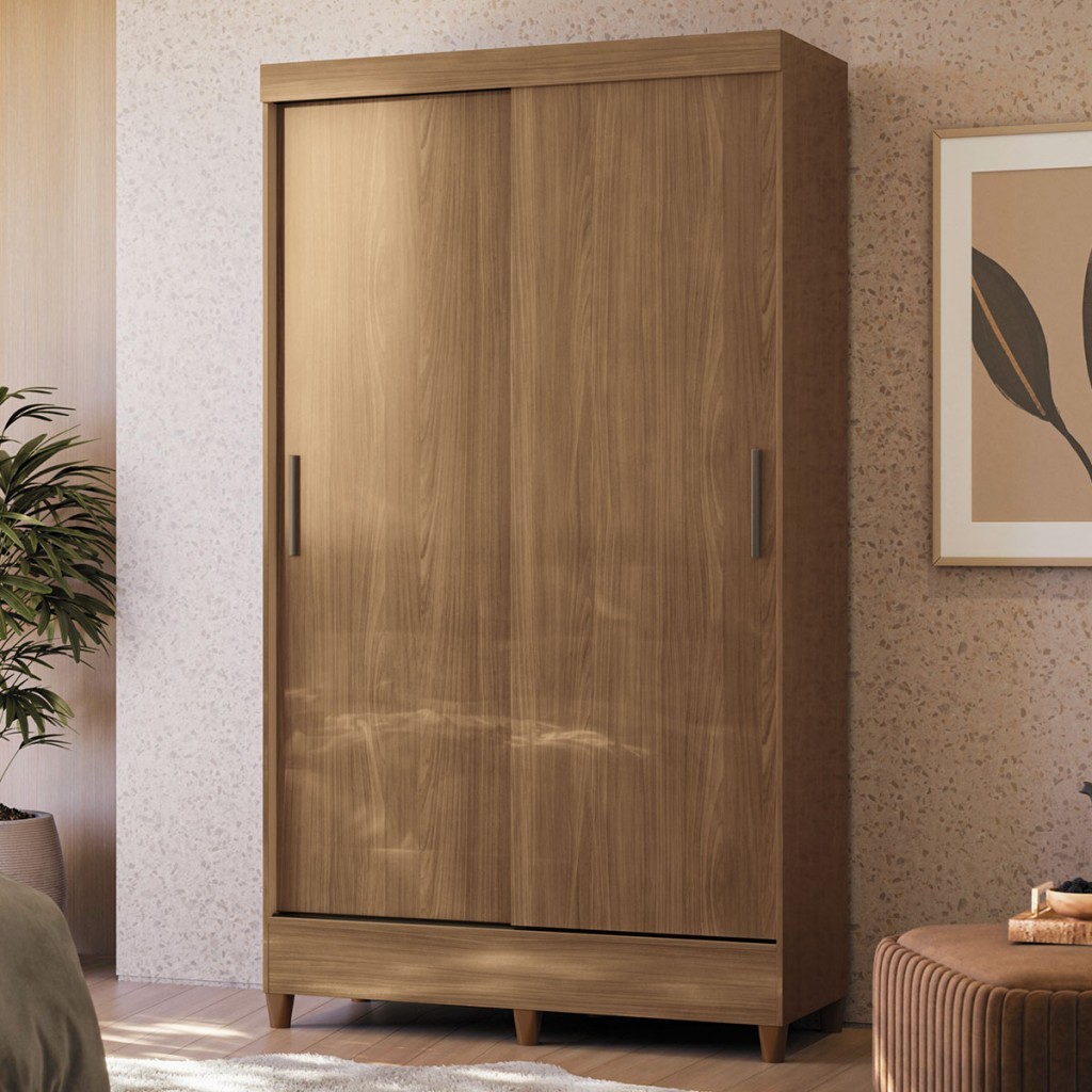 Guarda-Roupa Solteiro Fit 2 Portas 2 Gavetas - Santos Andirá em Oferta na Shopee