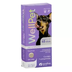 WellPet 400 mg Antipulgas Carrapatos para Cães de 20,1 a 40Kg Ourofino - 1 Comprimido