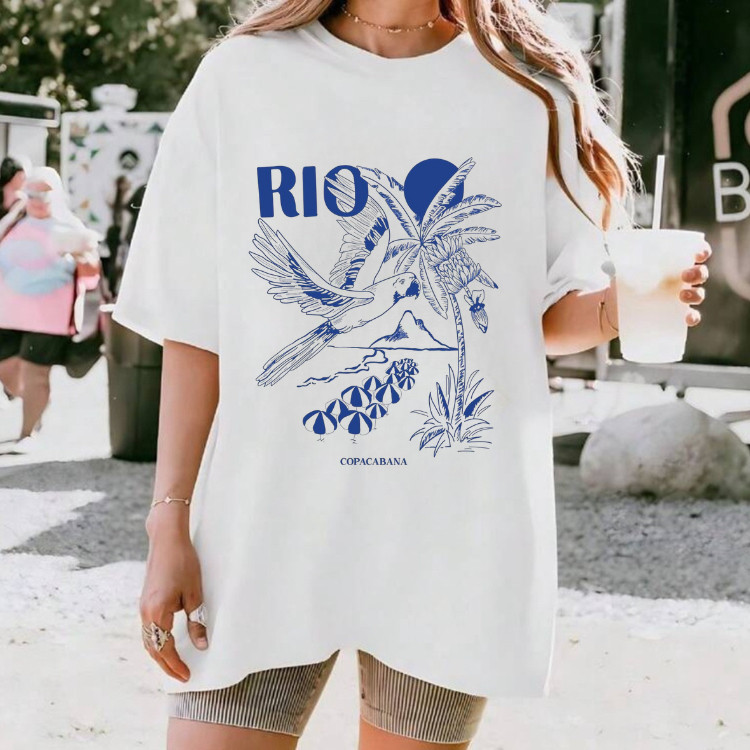Camiseta Feminina Camiseta Oversized Camiseta Estampada Blusa Estampada Blusa 100% Algodão