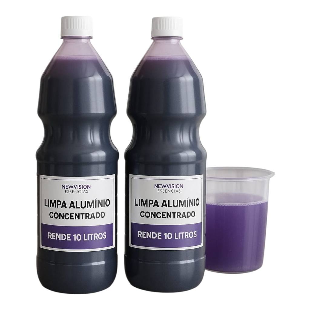 Kit com 2 Limpa Alumínio Concentrado de 1 Litro – Rende 20 Litros Brilho Imediato e Fácil de Usar — imagem 2 de 2
