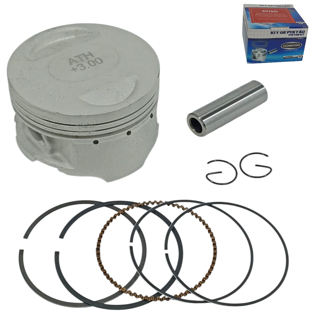 Kit Pistão Anéis Moto 3.00mm Cg 125 Cargo Titan Ks Es Kse 2002 2003 2004 Cg 125 Fan 2005 a 2006 2008 em Oferta na Shopee