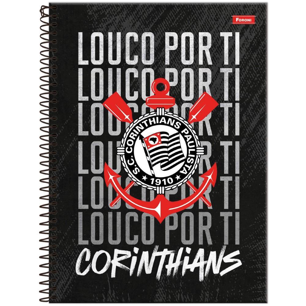Caderno Universitário 20x27,5cm (Grande) 10 Matérias 160 Folhas Corinthians Louco Foroni em Oferta na Shopee