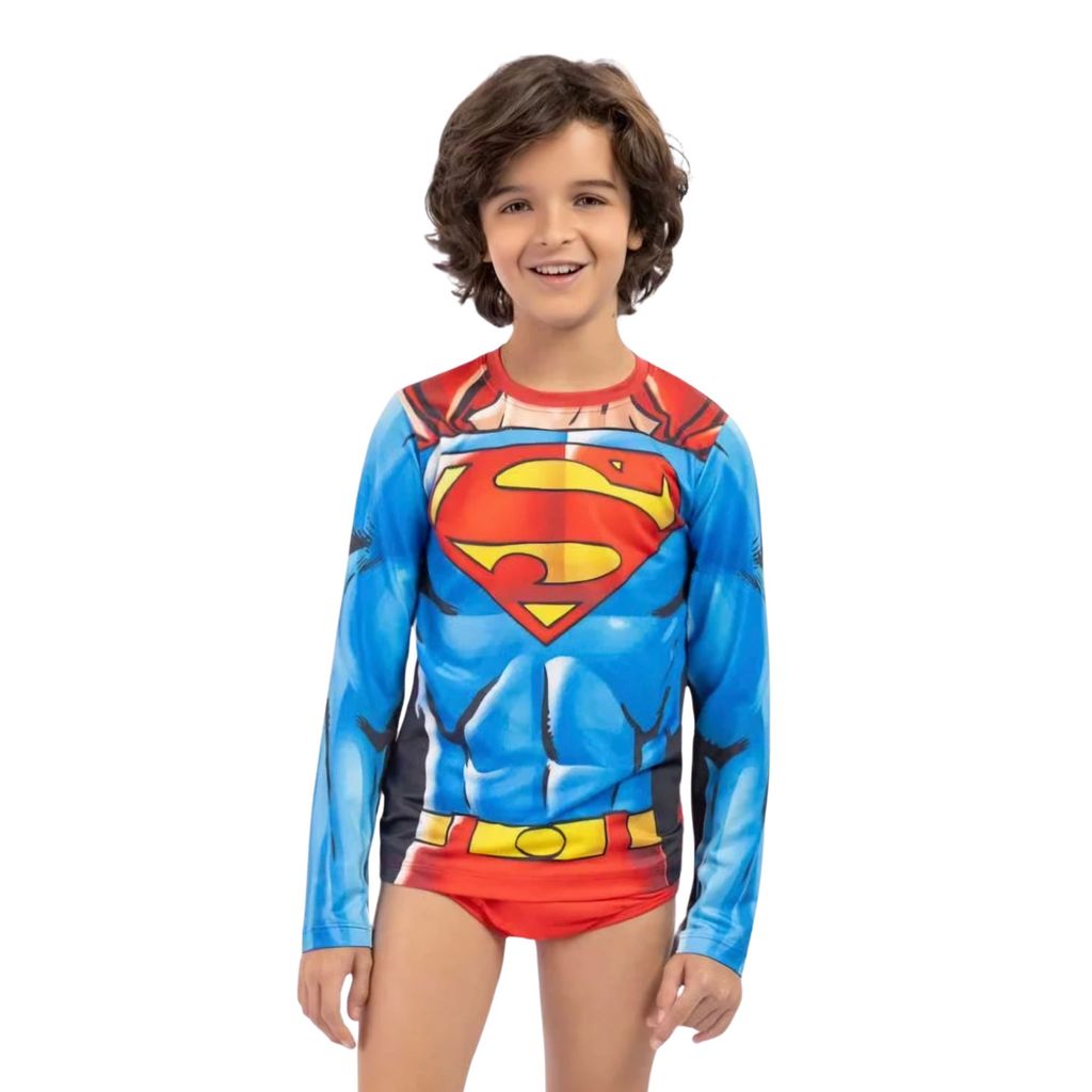 Blusa Superman Manga Longa c/ Proteção UV 50+ Veggi