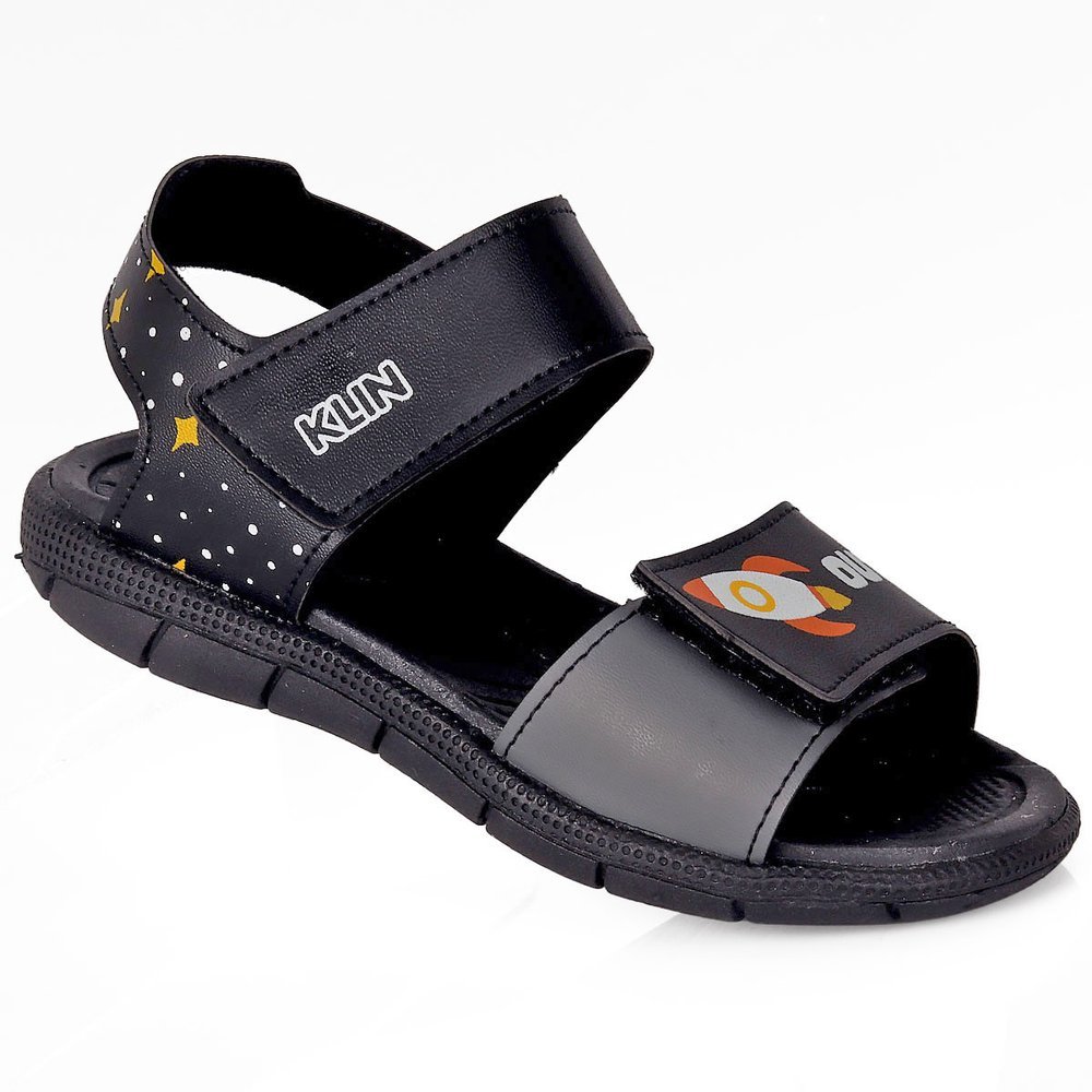 Sandália Papete Klin Menino Preto Foguete Espacial Velcro Anatômica Confortável Ajustável Original em Oferta na Shopee