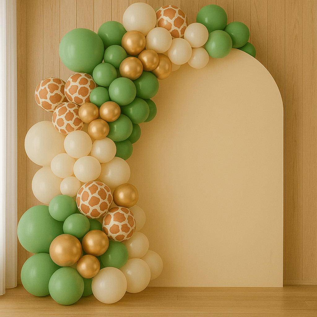 Kit Balão Safari Bexiga Aniversário Decoração para Mesversário Safari Selva Balão Metalizado Safari Decoração De Festas