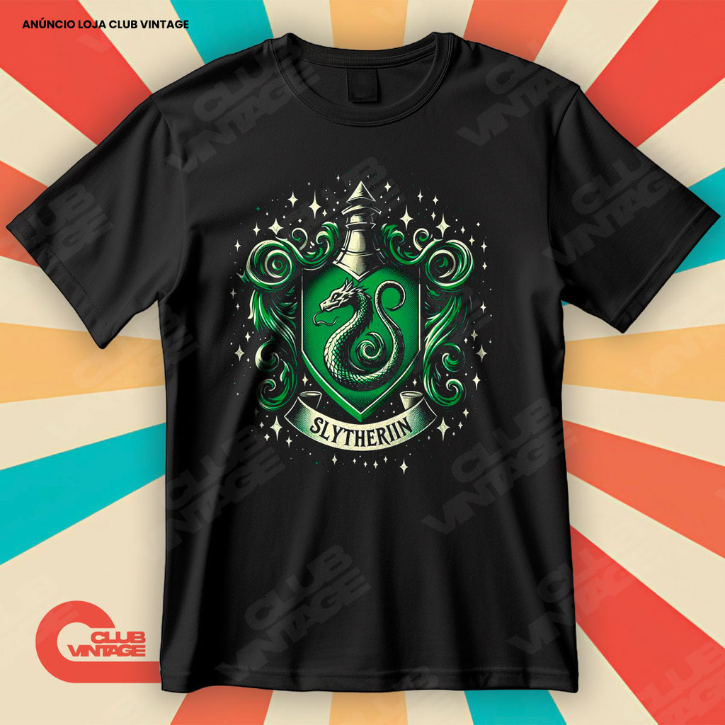 Camiseta Harry Potter Sonserina Slytherin Blusa Camisa Filmes e Séries 100% Algodão