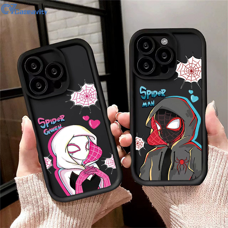 Capa Para Samsung A07 A17 A06 A16 A72 A71 A55 A05S A04E A15 A14 A52 A34 A32 A03 S24 S23 S20 Homem Aranha Casal CvCase