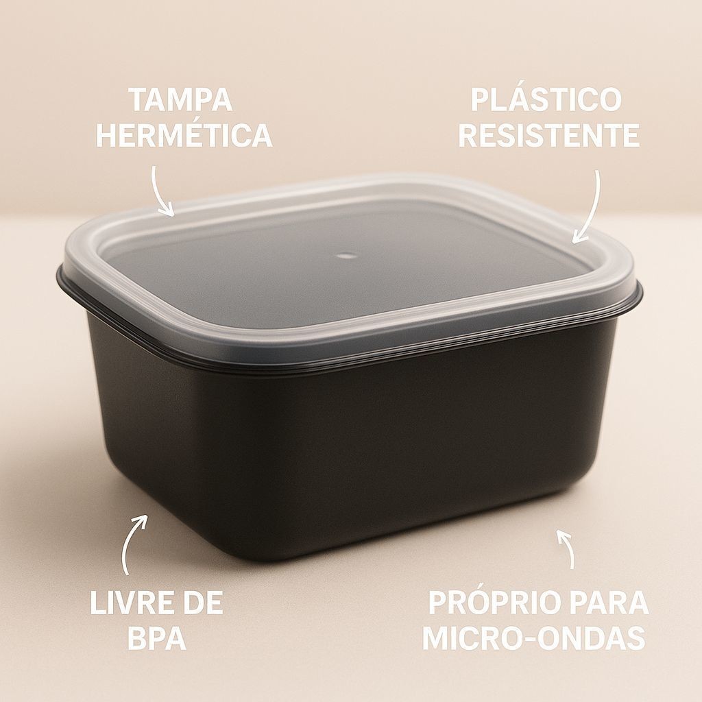 Pote Hermético 1L Multiuso BPA Free – Plástico Resistente para Armazenar Alimentos, Cozinha e Mantimentos