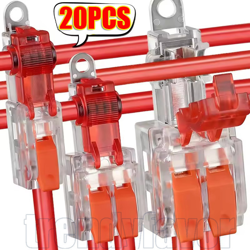Conector De Fio De Emenda Livre De Descascamento Tipo T De 4-20 Unidades-Caixa De Junção De Alavanca Iluminação Led-Cone
