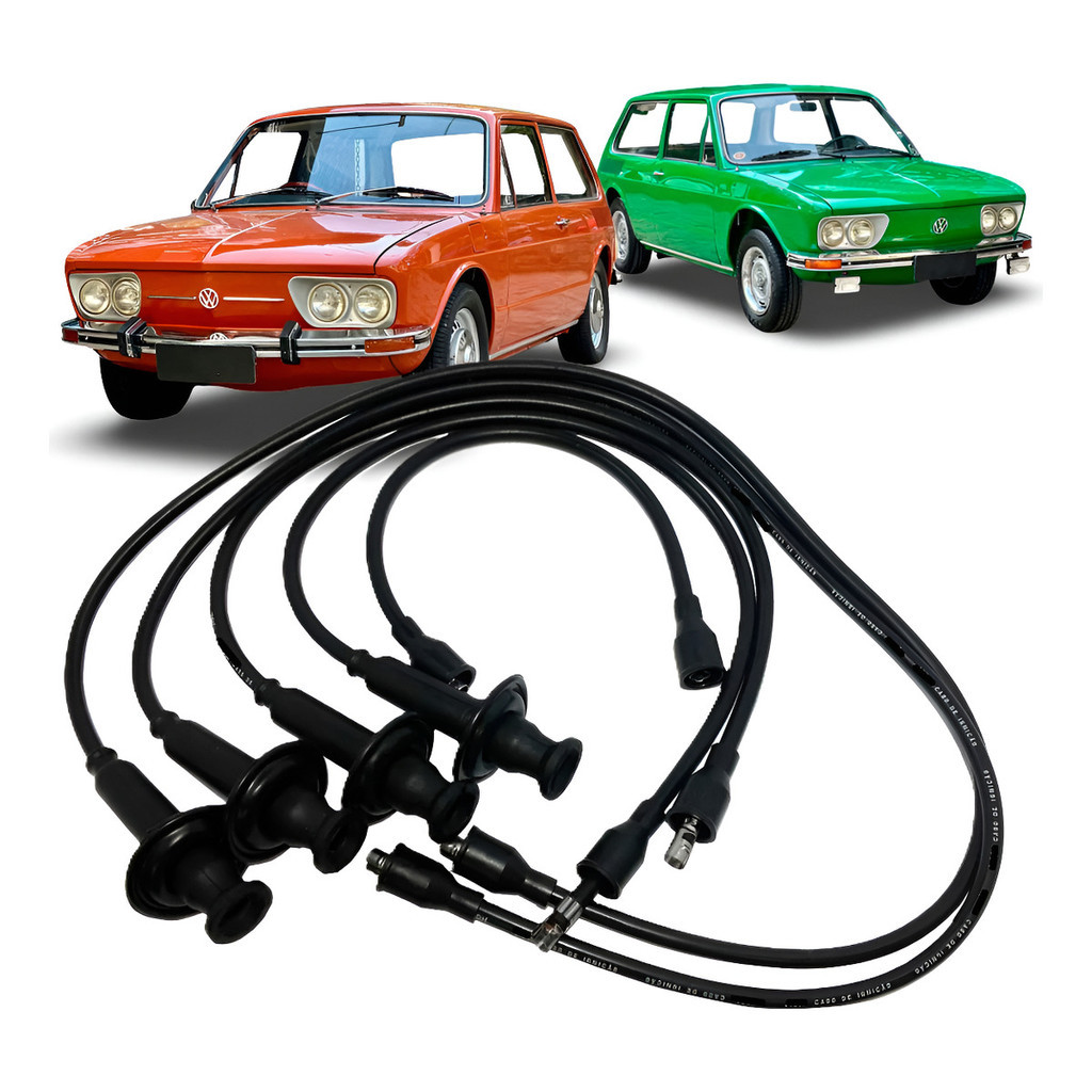 Jogo Cabo Vela Ignição Vw Brasilia 1300 1600 1976 1977 1978 Preto