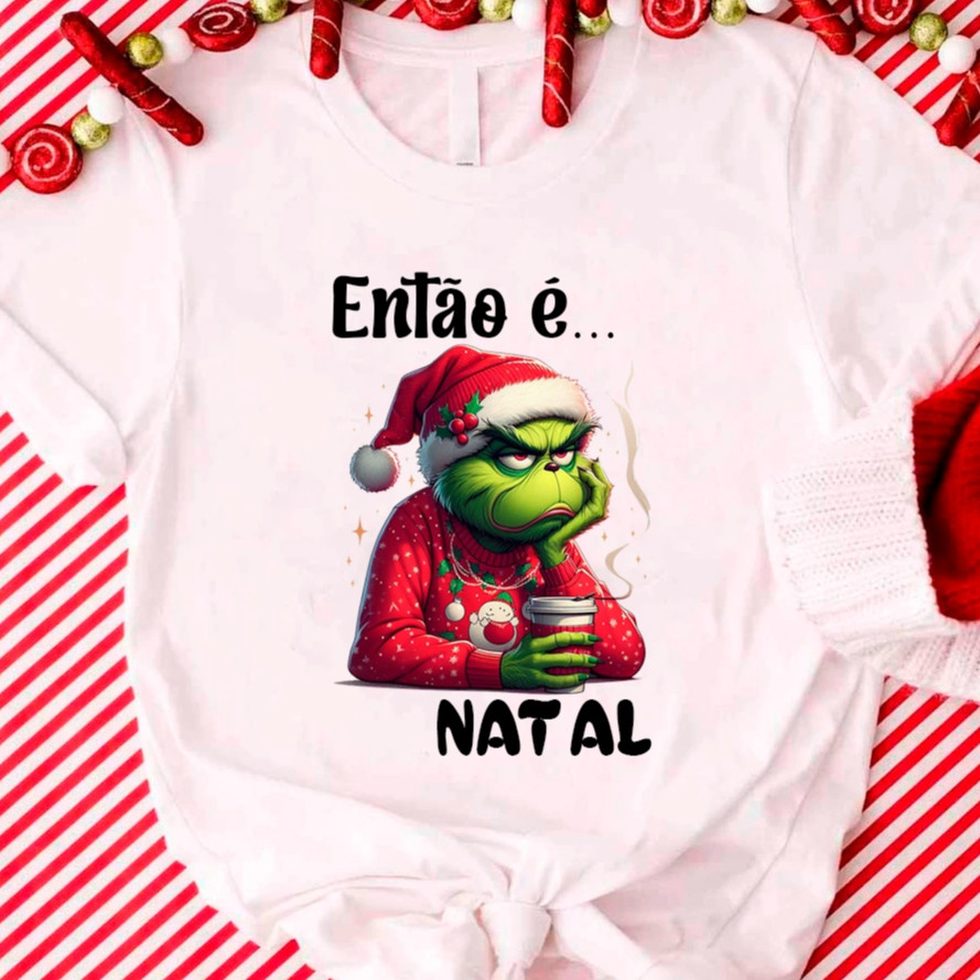 Camiseta Camisa Grinch Natalina Divertida | Estampa Exclusiva Sublimada | Natal Criativo Unissex P ao G2 Postagem Imedia