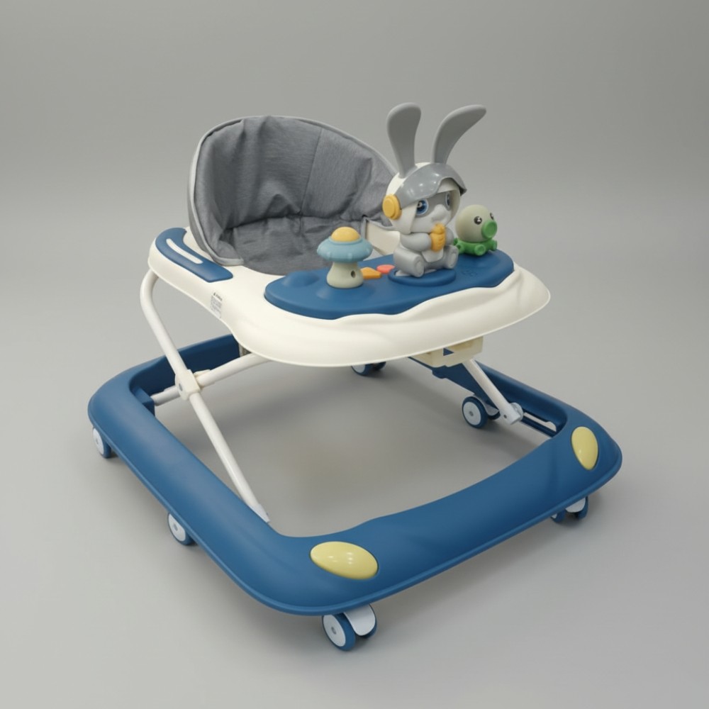 Andador Infantil Azul Deend Para Bebê Com Coelhinho
