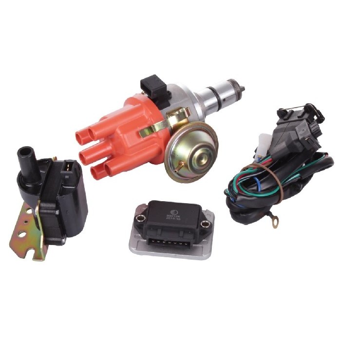 KIT DISTRIBUIDOR FUSCA, KOMBI, BRASILIA 1300 1500 1600 COM  BOBINA MODULO E CHICOTE 50012K