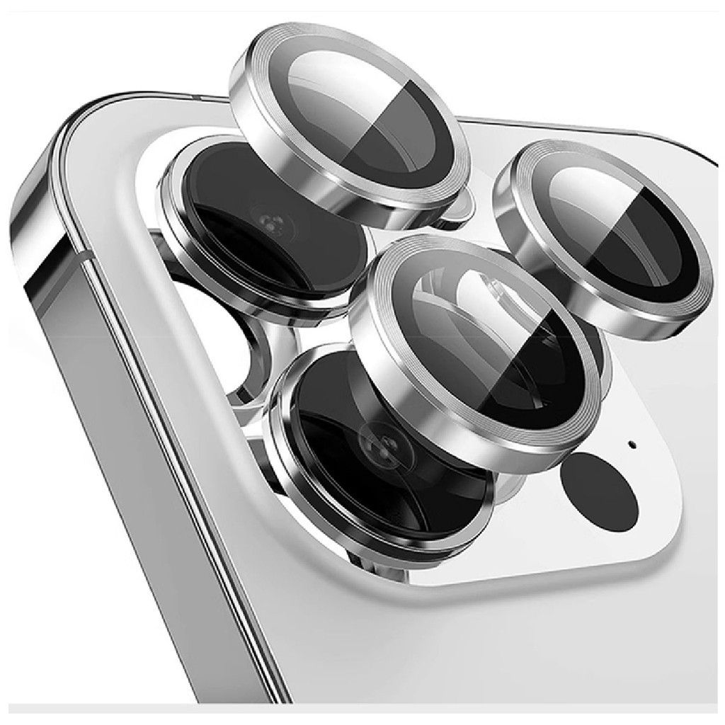 Película Lente PRATA iPhone 11 12 13 14 15 16 Pro/Max – Alumínio + Vidro – 1 Kit / Kit 2 / Kit 3 / Kit 5 em Oferta na Shopee