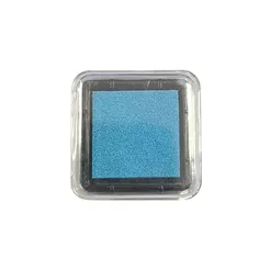 Almofada para Carimbo em Plástico e Espuma - Carimbeira Azul Claro 2,5x2,5cm - 1 unidade - Rizzo